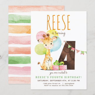 Invitación a la fiesta de cumpleaños de Giraffe