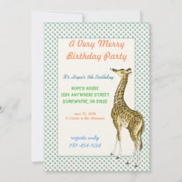 Invitación a la fiesta de cumpleaños de Giraffe