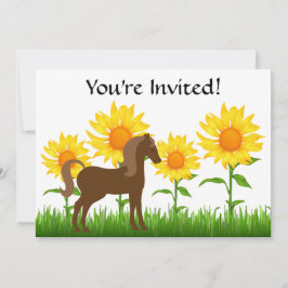 Invitación a la fiesta de cumpleaños de girasol y