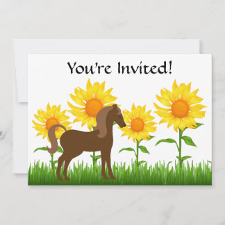 Invitación a la fiesta de cumpleaños de girasol y 