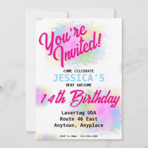 Invitación a la fiesta de cumpleaños de Girly Pain