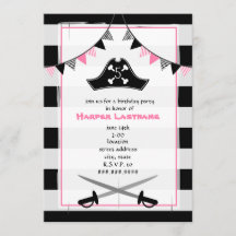 Invitación a la fiesta de cumpleaños de Girly Pira