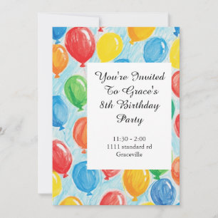Invitación a la fiesta de cumpleaños de globo