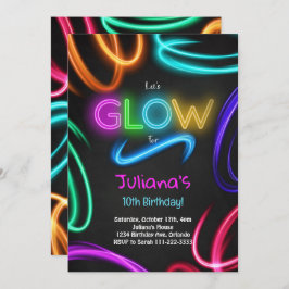 Invitación a la fiesta de cumpleaños de Glow Neon