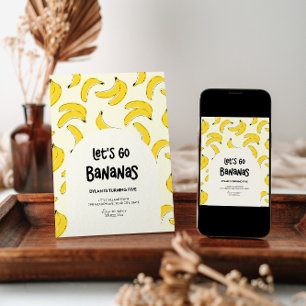 Invitación a la fiesta de cumpleaños de Go Bananas