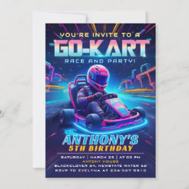 Invitación a la fiesta de cumpleaños de Go kart Ra