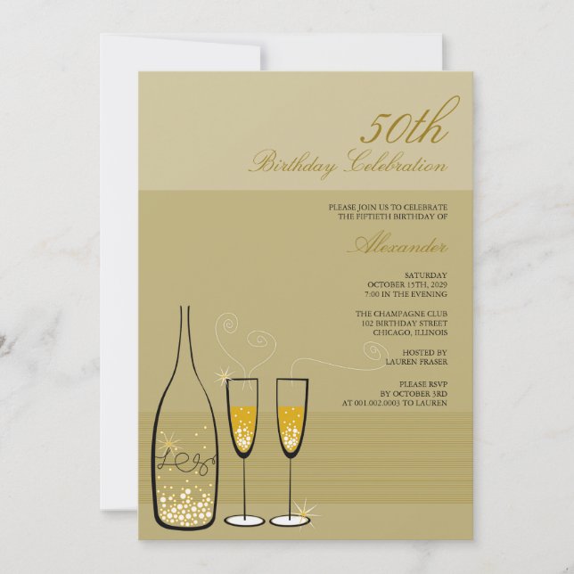 Invitación a la fiesta de cumpleaños de Gold Champ (Anverso)