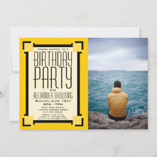 Invitación a la fiesta de cumpleaños de Gold Geome