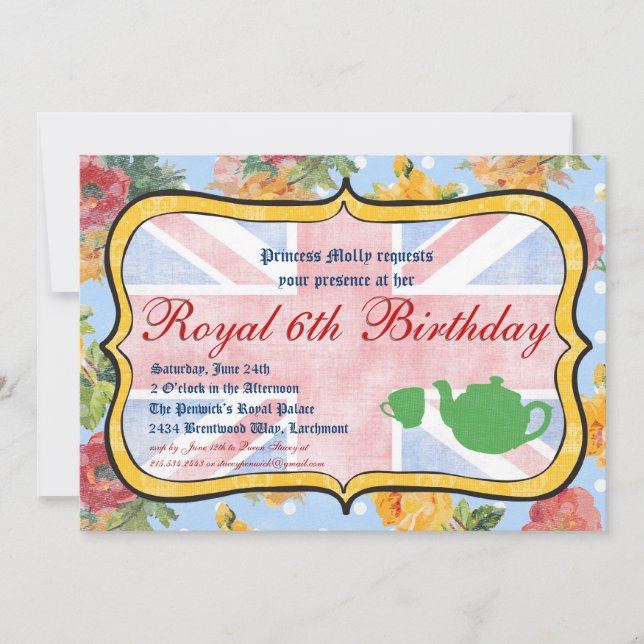 Invitación a la fiesta de cumpleaños de Gran Breta (Anverso)