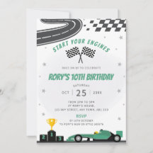 Invitación a la fiesta de cumpleaños de Green Carr