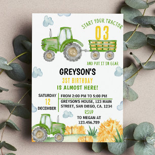 Invitación a la fiesta de cumpleaños de Green Trac