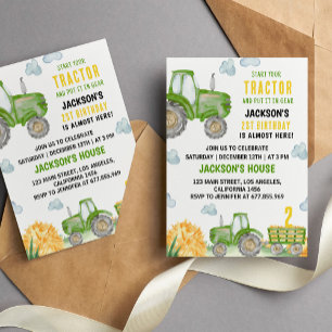 Invitación a la fiesta de cumpleaños de Green Trac