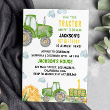 Invitación a la fiesta de cumpleaños de Green Trac