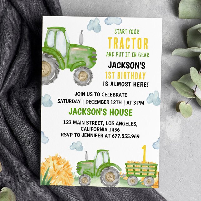 Invitación a la fiesta de cumpleaños de Green Trac (Subido por el creador)