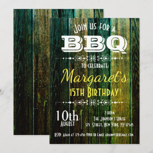 Invitación a la fiesta de cumpleaños de Green Wood