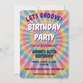 Invitación a la fiesta de cumpleaños de Groove Tie