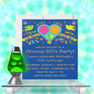 Invitación A La Fiesta De Cumpleaños De Groovy 60