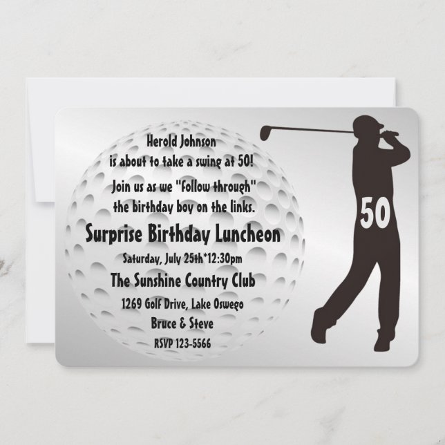 Invitación a la fiesta de cumpleaños de Guay Golfe (Anverso)
