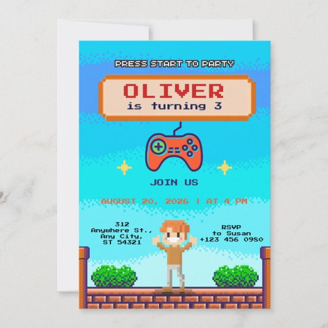 Invitación a la fiesta de cumpleaños de Guay para  (Anverso)