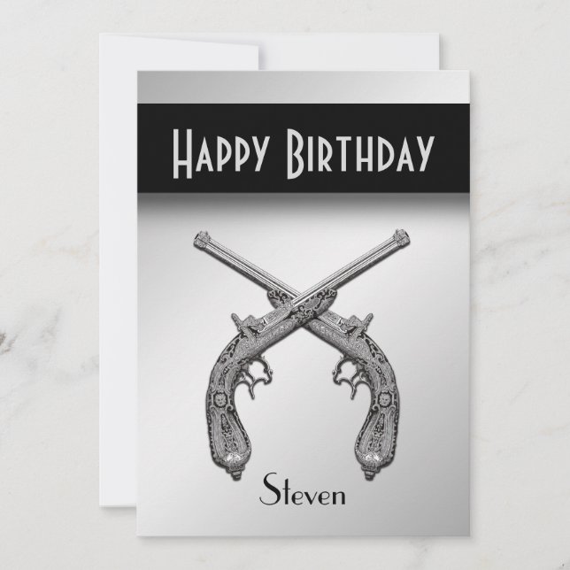 Invitación a la fiesta de cumpleaños de Guns (Anverso)