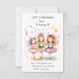 Invitación a la fiesta de cumpleaños de hadas