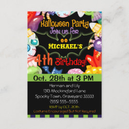 Invitación a la fiesta de cumpleaños de Halloween