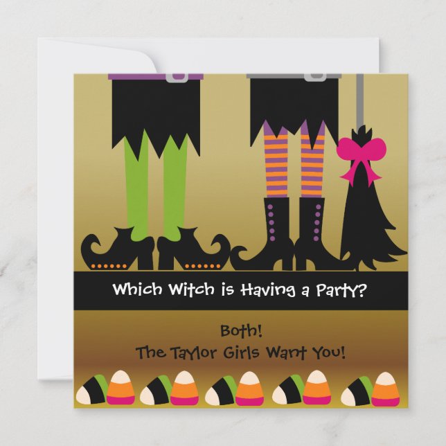 Invitación a la fiesta de cumpleaños de Halloween (Anverso)