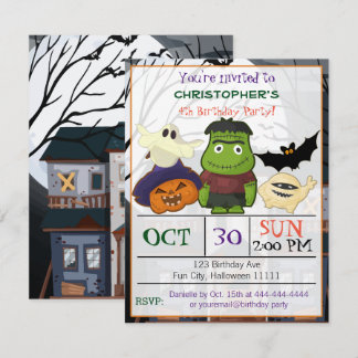 Invitación a la fiesta de cumpleaños de Halloween