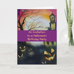 Invitación a la fiesta de cumpleaños de Halloween