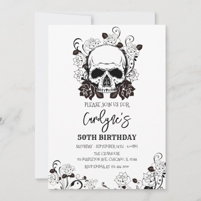 Invitación a la fiesta de cumpleaños de Halloween (Anverso)