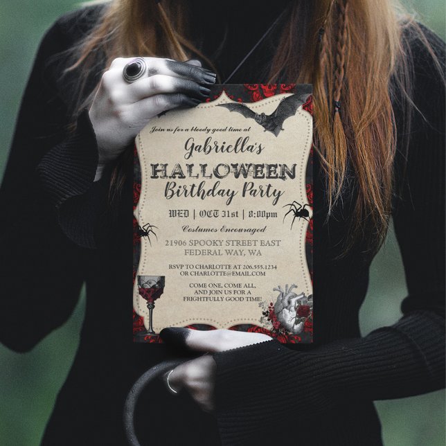 Invitación a la fiesta de cumpleaños de Halloween  (Halloween Birthday Party Invitation)