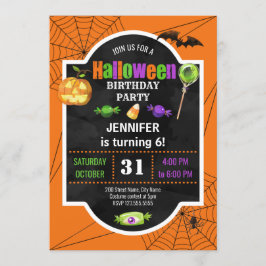 Invitación a la fiesta de cumpleaños de Halloween