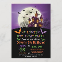 Invitación a la fiesta de cumpleaños de Halloween