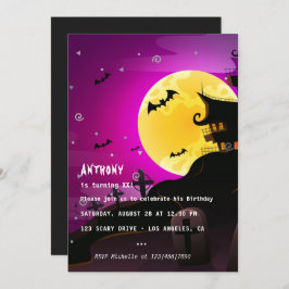 Invitación a la fiesta de cumpleaños de Halloween
