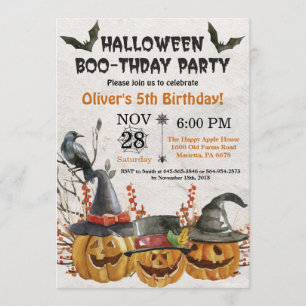 Invitación a la fiesta de cumpleaños de Halloween