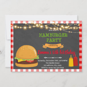 Invitación a la fiesta de cumpleaños de Hamburger
