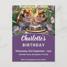 Invitación a la fiesta de cumpleaños de Hamsters
