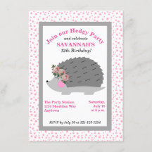 Invitación a la fiesta de cumpleaños de Hedgehog W