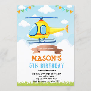 Invitación a la fiesta de cumpleaños de Helicopter