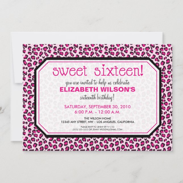 Invitación a la fiesta de cumpleaños de Hip Leopar (Anverso)