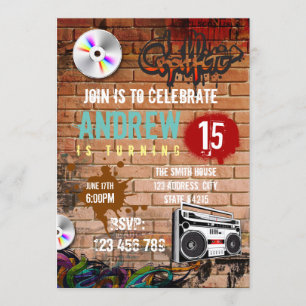 Invitación a la fiesta de cumpleaños de Hiphop