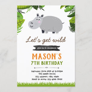 Invitación a la fiesta de cumpleaños de Hippo