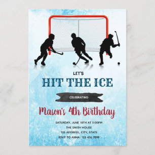 Invitación a la fiesta de cumpleaños de hockey sob