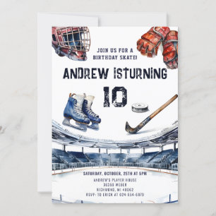 Invitación a la fiesta de cumpleaños de hockey sob