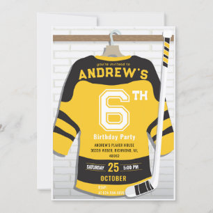 Invitación a la fiesta de cumpleaños de hockey sob