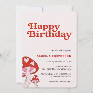 Invitación a la fiesta de cumpleaños de hongos R