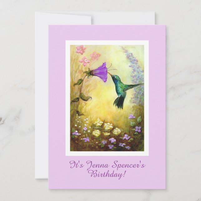 Invitación a la fiesta de cumpleaños de Hummingbir (Anverso)