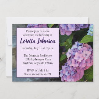 Invitación a la fiesta de cumpleaños de Hydrangea