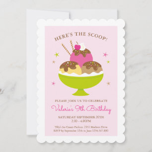 Invitación a la fiesta de cumpleaños de Ice Cream