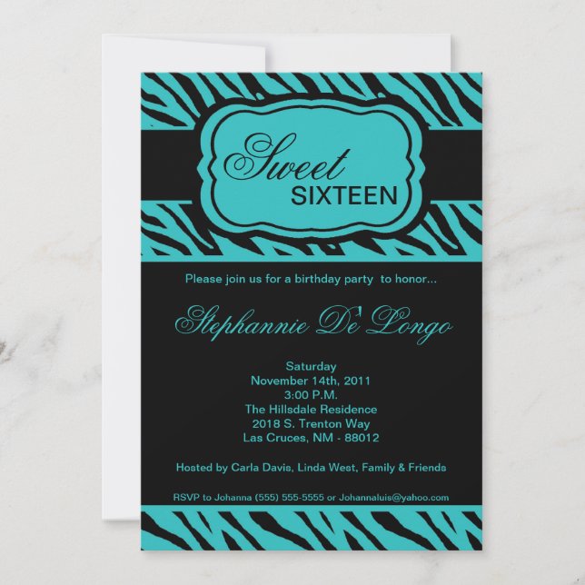 Invitación a la fiesta de cumpleaños de impresión  (Anverso)